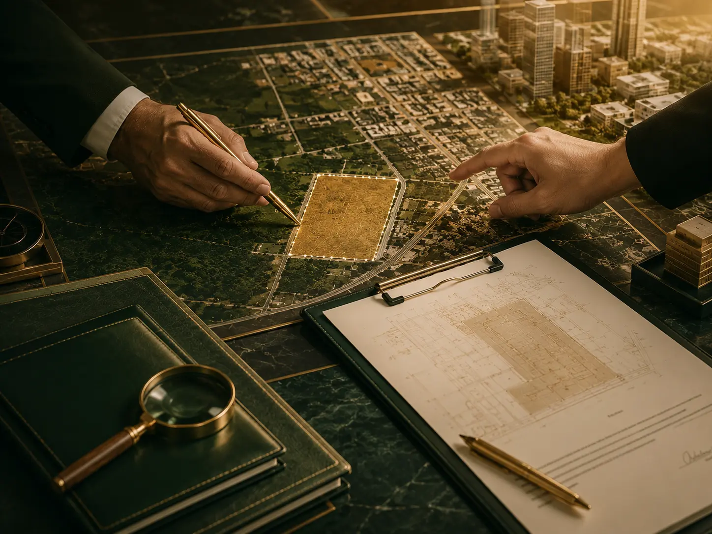 Urban land, documents, and analysis of a negotiation with a developer
