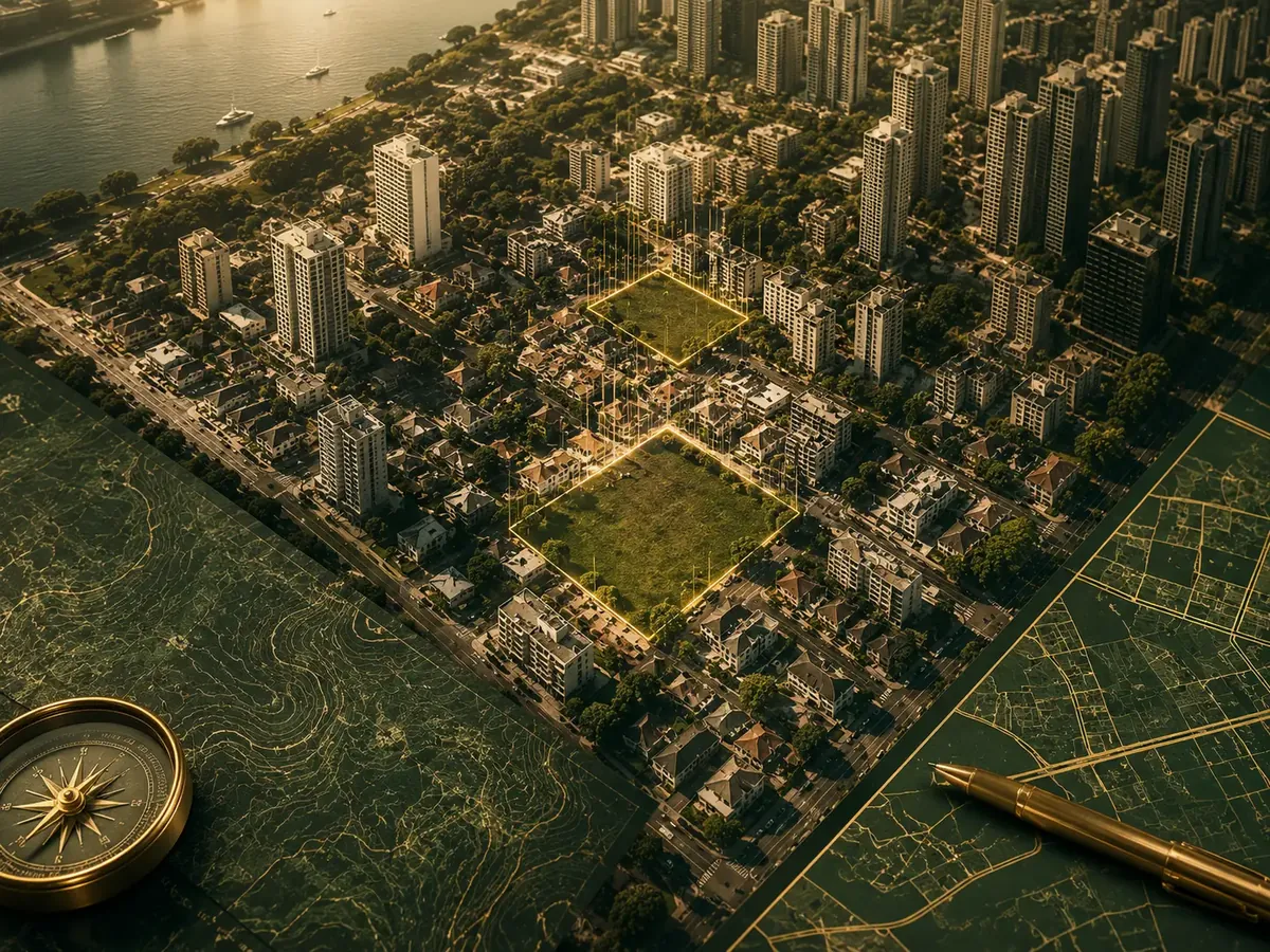 Urban view used to analyze land with real estate potential
